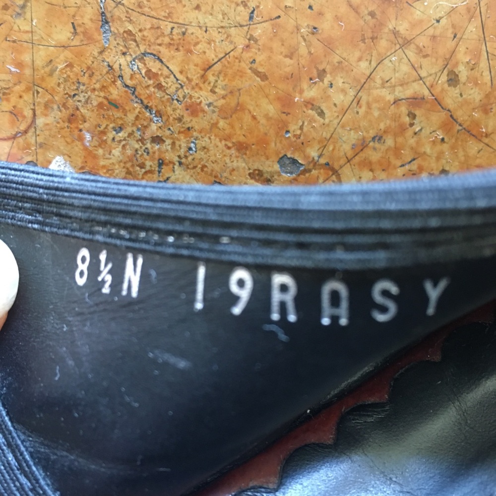 Donald Pliner couture “Racy” black sling back tortoise wedge sandals - Picture 9 of 11